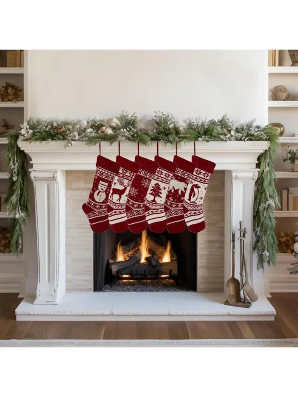Cozy Red & White Knit Christmas Stockings | Custom Holiday Décor | Farmhouse